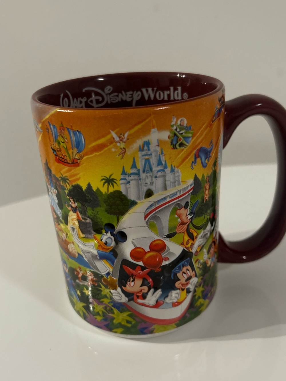 Disney White Mug with Maroon Handle